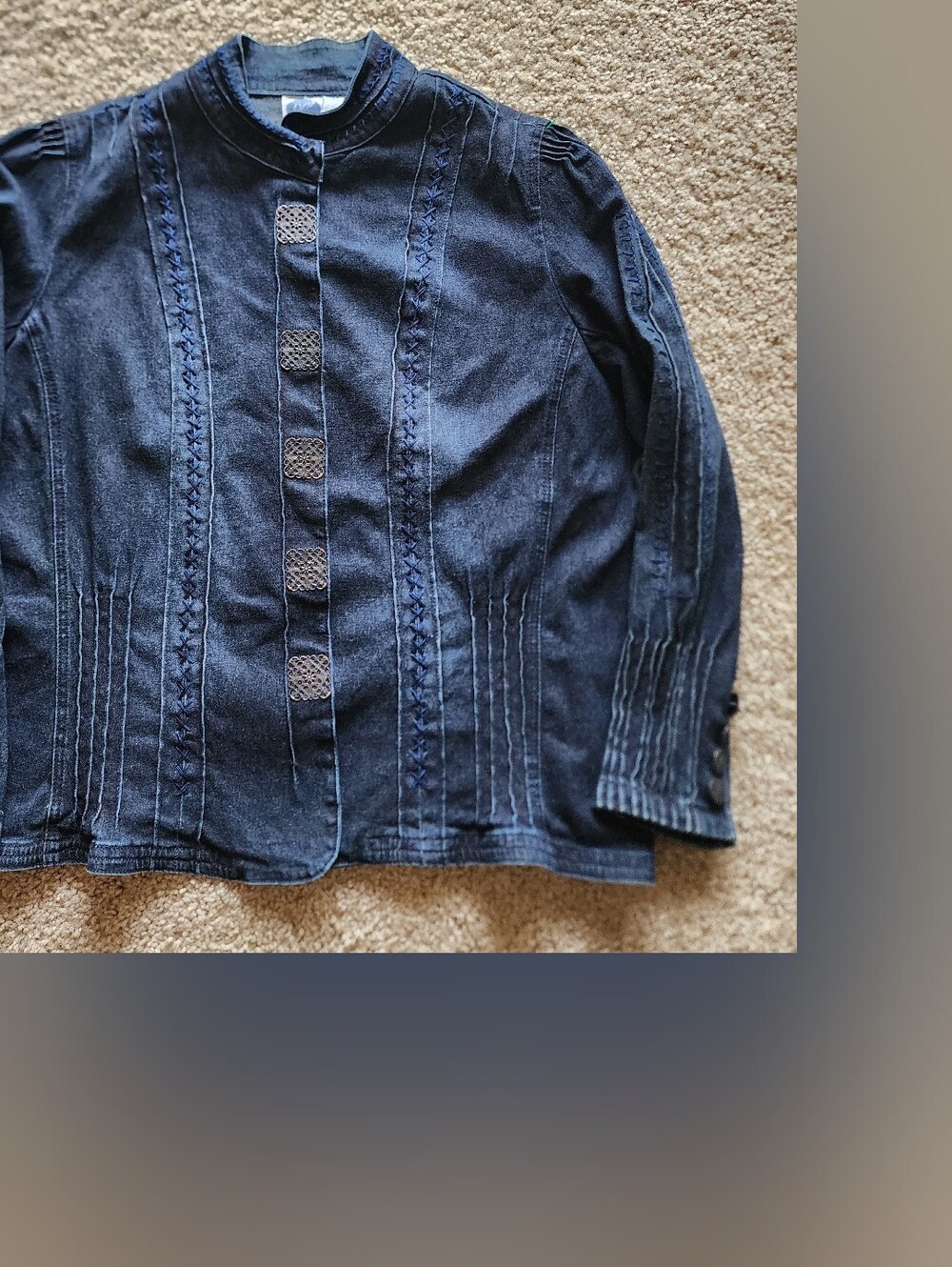 DG2 Diane Gilman Dark Indigo Denim Shirt Jacket For Women Size 2X